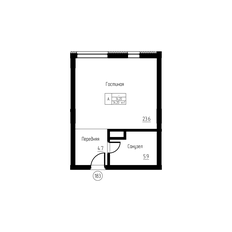 Квартира 34,2 м², студия - изображение 2