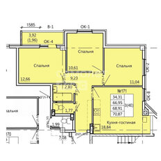 Квартира 70,3 м², 4-комнатная - изображение 2