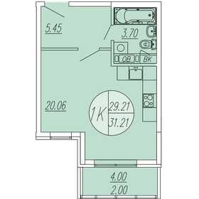 Квартира 31,2 м², студия - изображение 1