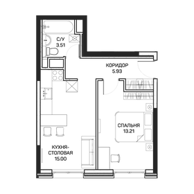 Квартира 38 м², 1-комнатные - изображение 1