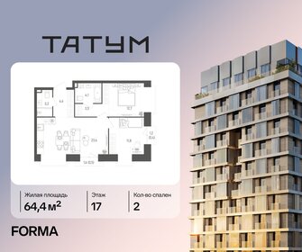 Квартира 64,4 м², 2-комнатная - изображение 1