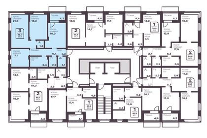 Квартира 86,9 м², 3-комнатная - изображение 2