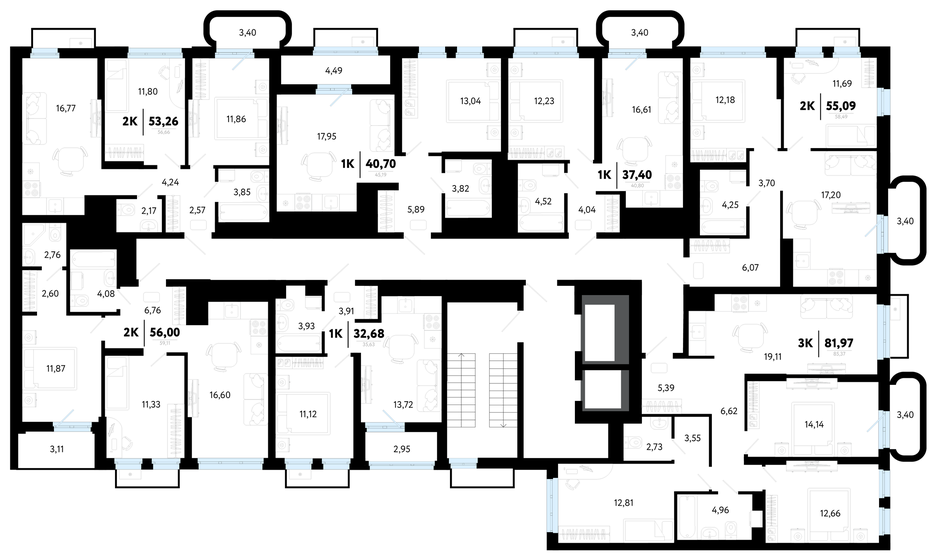 37,9 м², 1-комнатная квартира 5 390 000 ₽ - изображение 43