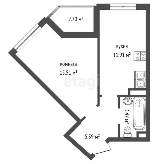 35,5 м², 1-комнатная квартира 3 850 000 ₽ - изображение 75