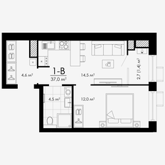 Квартира 37 м², 1-комнатная - изображение 3