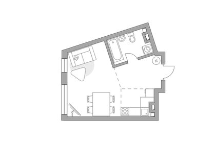 Квартира 33,9 м², студия - изображение 1