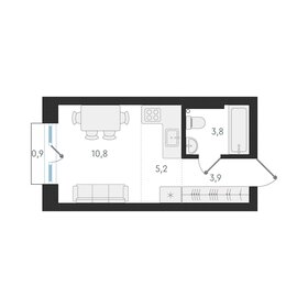 Квартира 23,7 м², студия - изображение 1