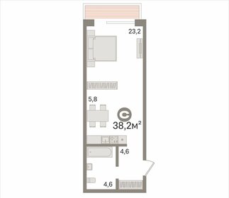 Квартира 38,2 м², 1-комнатная - изображение 1