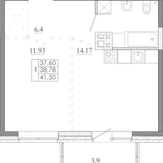 Квартира 41,5 м², 1-комнатная - изображение 3