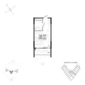 Квартира 29,9 м², студия - изображение 1