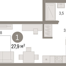 Квартира 27,9 м², студия - изображение 3
