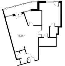 Квартира 96,8 м², 3-комнатные - изображение 1