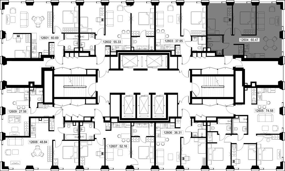 60,7 м², 2-комнатная квартира 29 662 236 ₽ - изображение 43