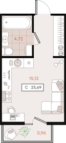 Квартира 25,7 м², студия - изображение 1