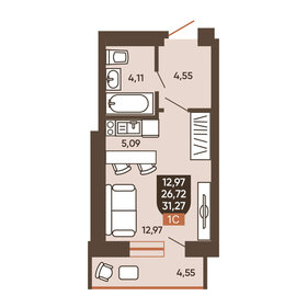 Квартира 31,3 м², 1-комнатная - изображение 1