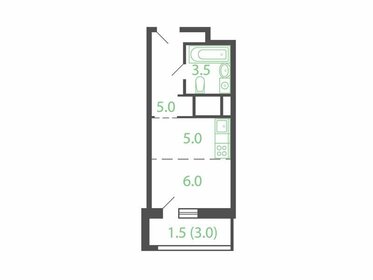 Квартира 20,7 м², студия - изображение 1