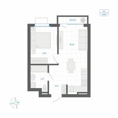 Квартира 36,8 м², 1-комнатная - изображение 2