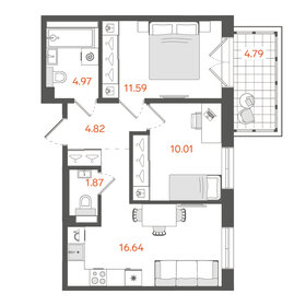 Квартира 49,9 м², 2-комнатная - изображение 1