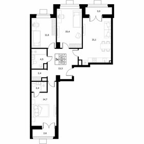 Квартира 88,2 м², 3-комнатная - изображение 1