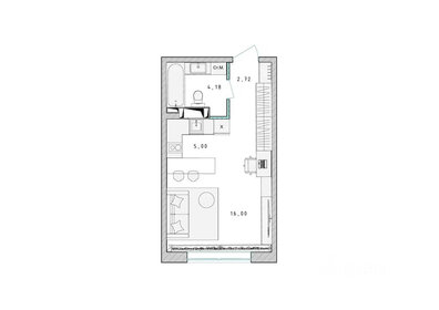 Квартира 27,7 м², студия - изображение 1