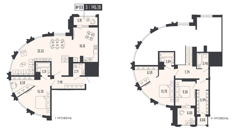 111 м², 2-комнатная квартира 105 809 280 ₽ - изображение 39