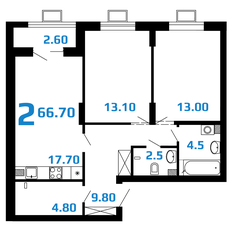 Квартира 66,7 м², 2-комнатная - изображение 4