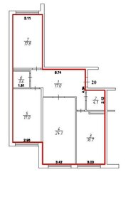 Квартира 100,3 м², 3-комнатная - изображение 1