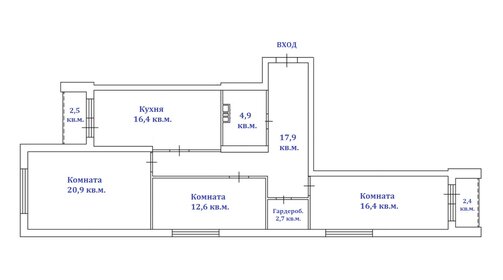 Квартира 91,8 м², 3-комнатная - изображение 2