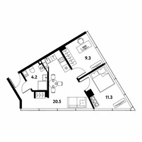 Квартира 45,3 м², 2-комнатные - изображение 1
