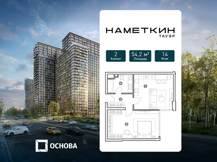 54,2 м², 2-комнатные апартаменты 20 194 920 ₽ - изображение 1