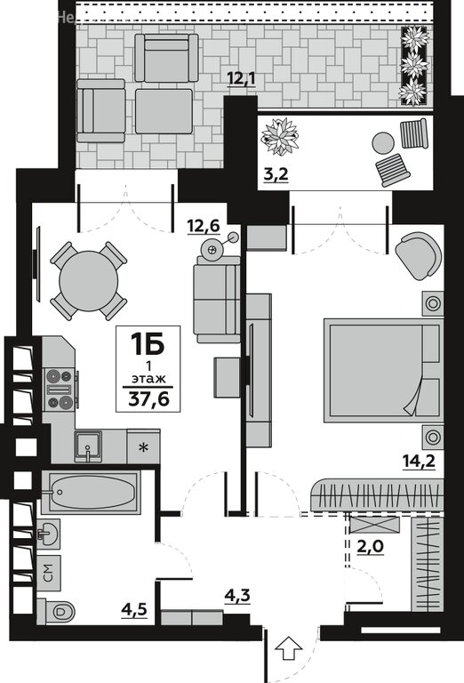 Варианты планировок ЖК Новорядье - планировка 4