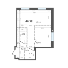 Квартира 48,4 м², 1-комнатная - изображение 4