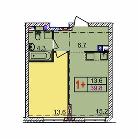 Квартира 39,8 м², 1-комнатная - изображение 1