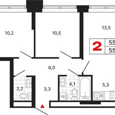 Квартира 55,1 м², 2-комнатная - изображение 2