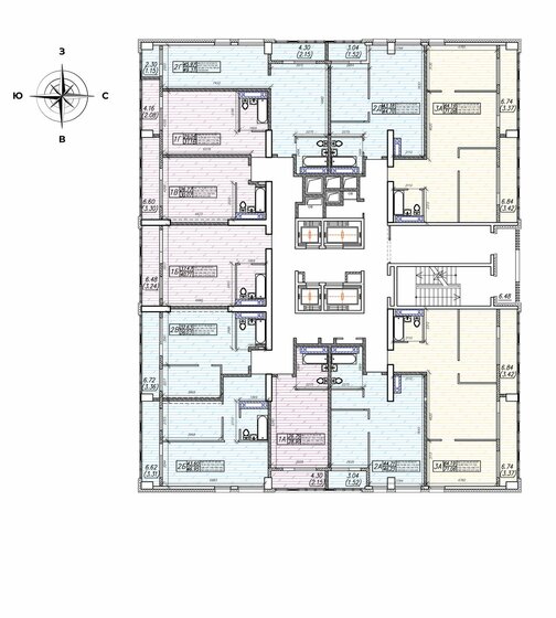 69,8 м², 2-комнатная квартира 15 390 000 ₽ - изображение 48