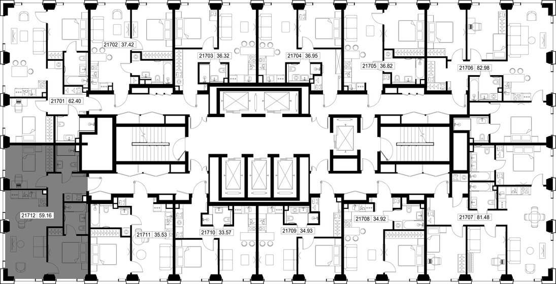 60,7 м², 2-комнатная квартира 29 662 236 ₽ - изображение 29