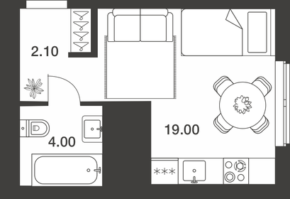 Квартира 25,1 м², студия - изображение 1