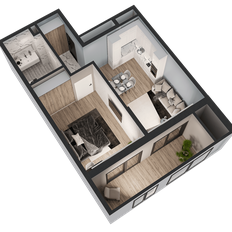 Квартира 45 м², 1-комнатная - изображение 3