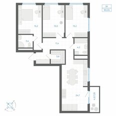 Квартира 90,1 м², 3-комнатная - изображение 2