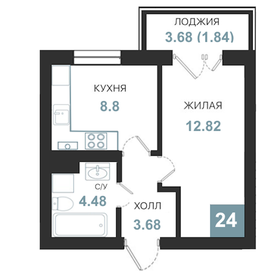 Квартира 31,6 м², 1-комнатная - изображение 1