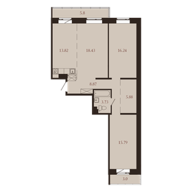 Квартира 91,6 м², 3-комнатная - изображение 1