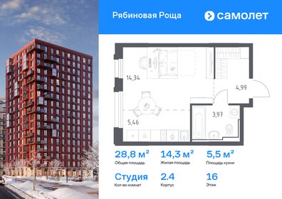 Квартира 28,8 м², студия - изображение 1