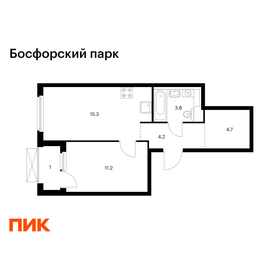 Квартира 40,2 м², 1-комнатная - изображение 1
