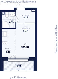 Квартира 22,3 м², студия - изображение 3