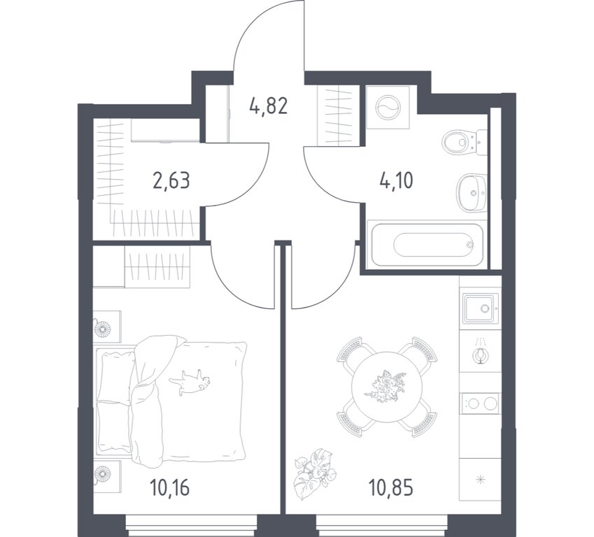 Варианты планировок ЖК «Горки Парк» - планировка 7