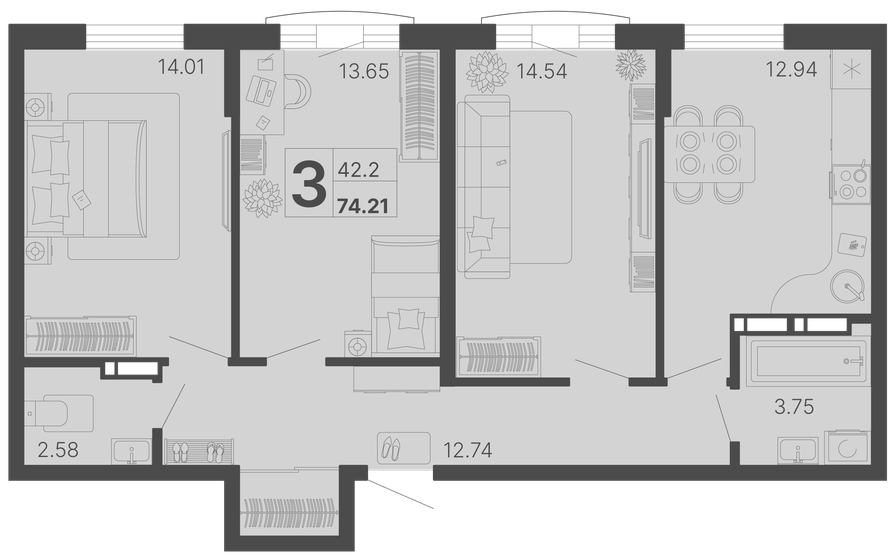 100 м², 3-комнатная квартира 52 000 000 ₽ - изображение 81
