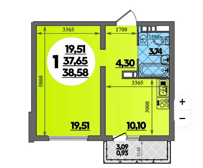 37 м², 1-комнатная квартира 6 750 000 ₽ - изображение 89