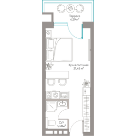 Квартира 29,3 м², студия - изображение 1
