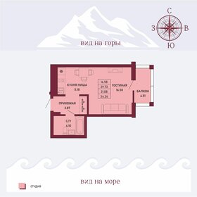 Квартира 31,1 м², студия - изображение 1