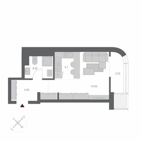 Квартира 33,5 м², студия - изображение 1